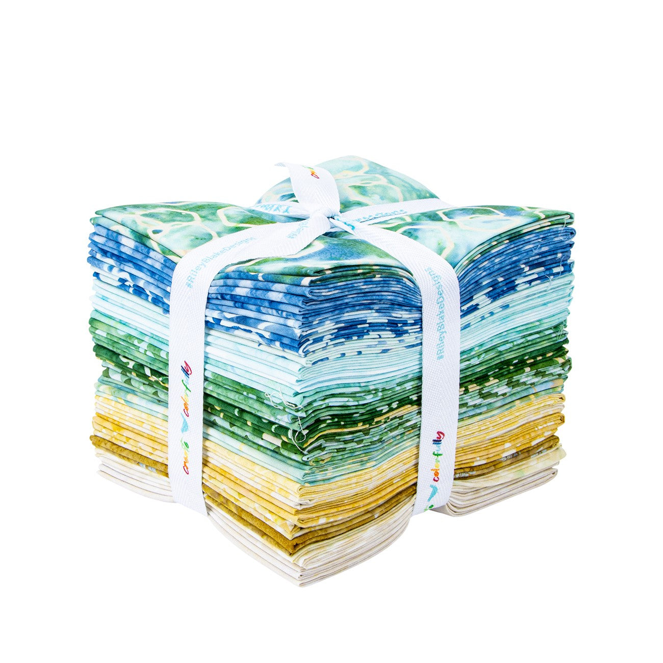 Expressions Batiks Watercolor Daisies Fat Quarter Bundle, 24 Pcs.