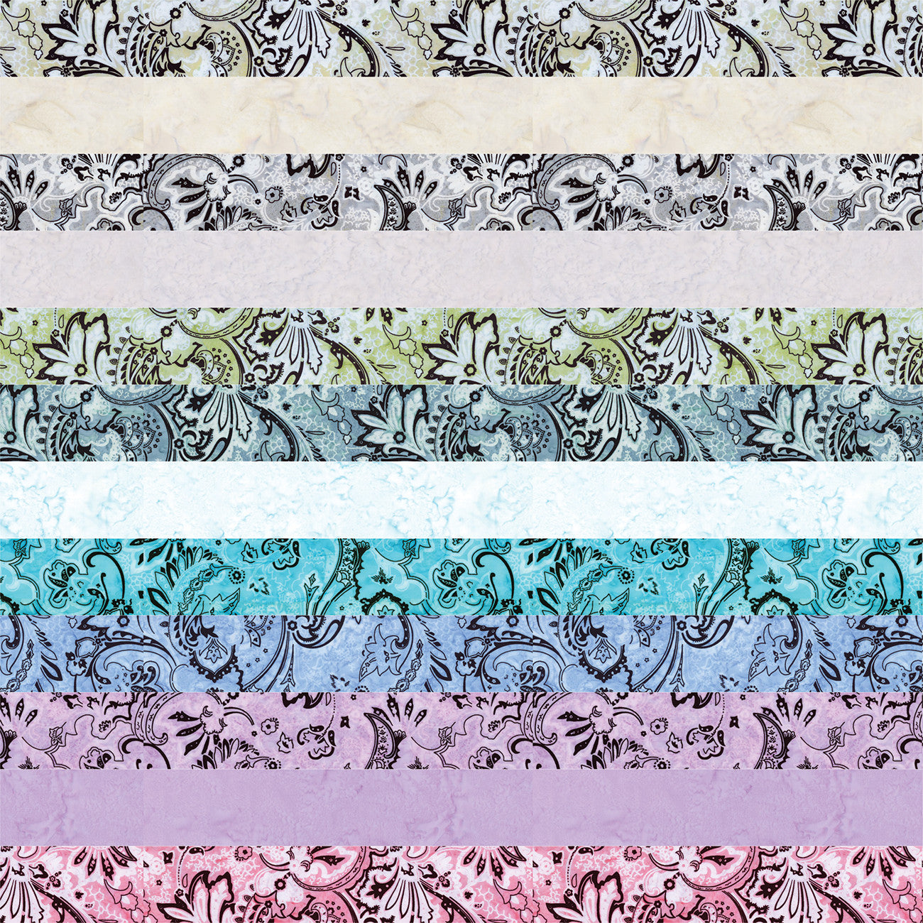 Batiks Bandana Fat Quarter Bundle C, 12 Pcs.