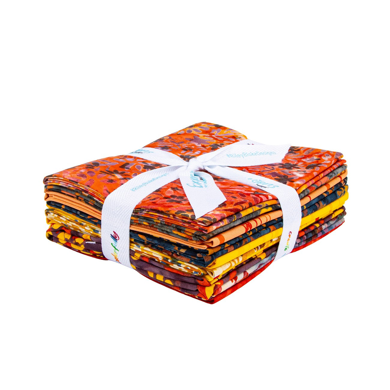 Batiks Wildflowers Sunset Fat Quarter Bundle B, 10pcs