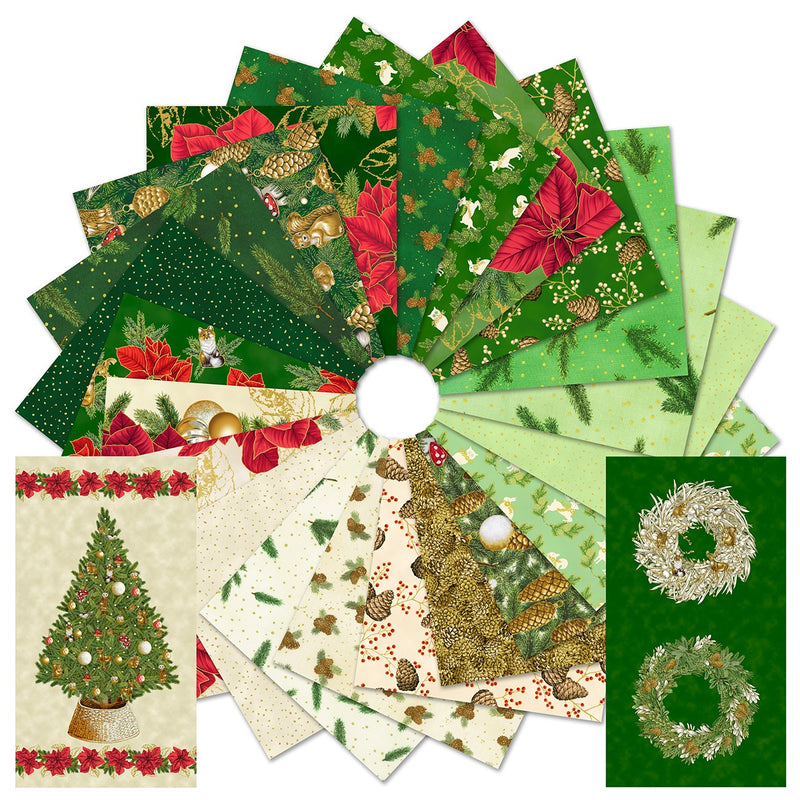 Fat Quarter Holiday Flourish Forest Glen, 23pcs/bundle