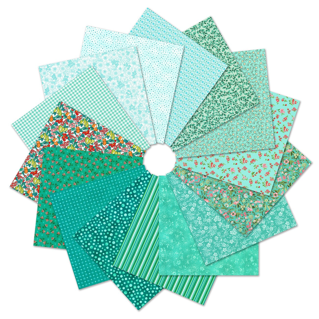 Fat Quarters, Sea Glass Colorstory, 15pcs/bundle