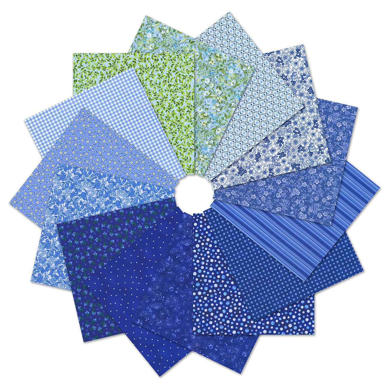 Fat Quarters, Blueberry Colorstory, 14pcs/bundle