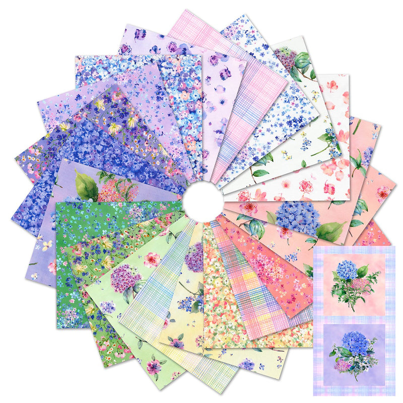 Fat Quarter Bundle Hydrangea Mist, 15pcs/bundle
