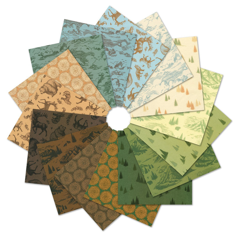 Fat Quarter Bundle Pine & Peak Flannel, 15pcs/bundle