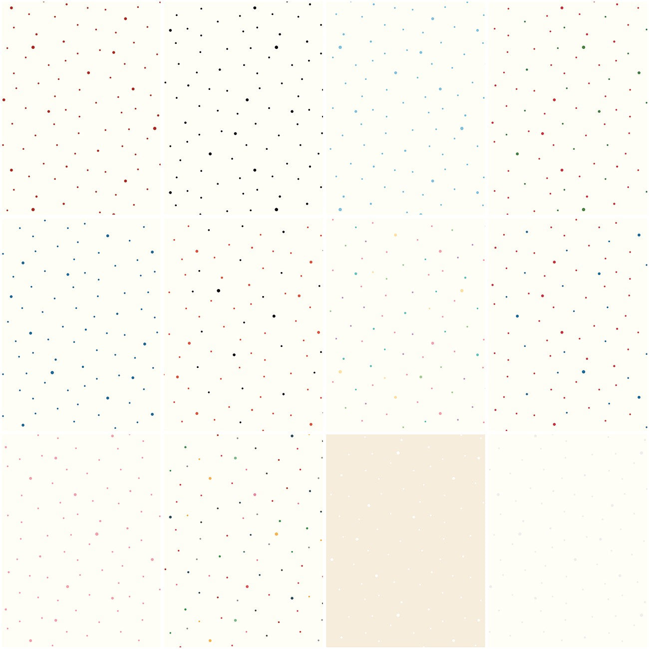 Dapple Dot Fat Quarters, 12pcs (All C645 and C650 SKUs)