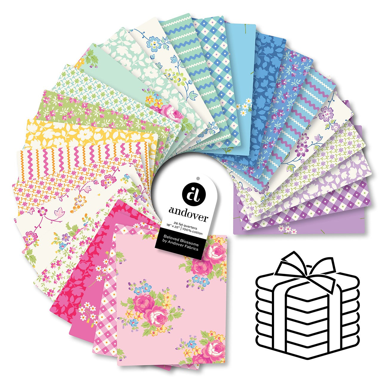 Beloved Blossoms Fat Quarter Bundle 26 Cuts Each
