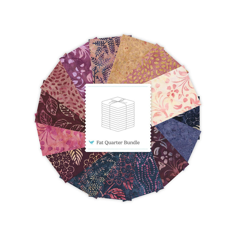Batiks Garden Reverie Morning Terrace Fat Quarter Bundle A, 15 Pcs.