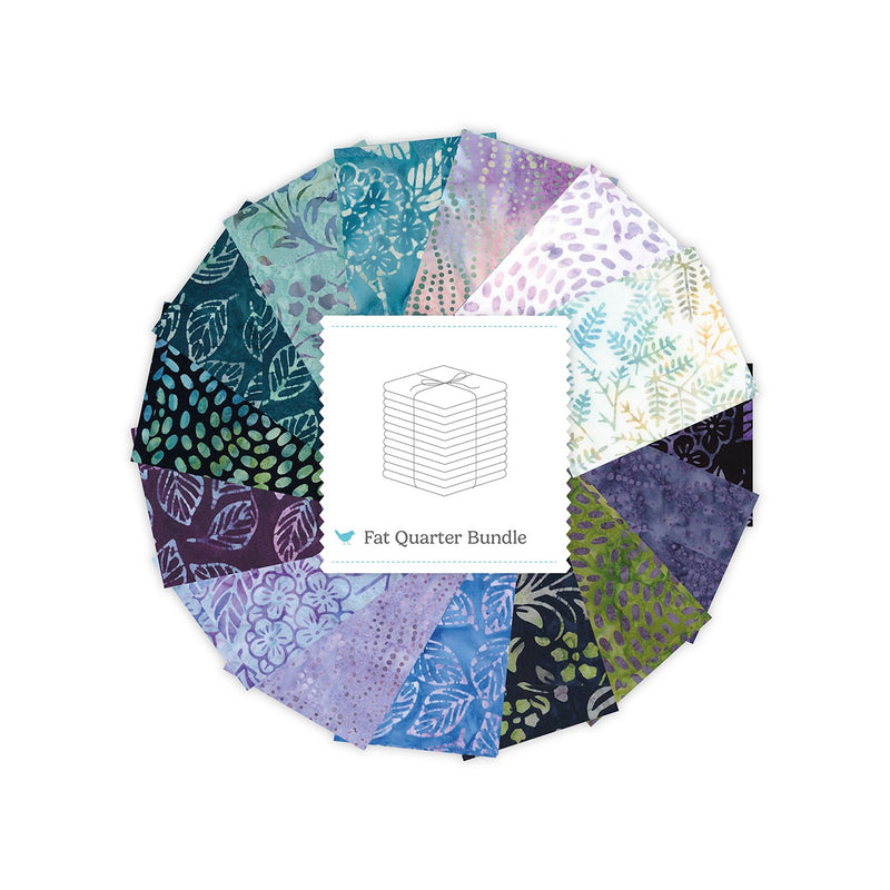 Batiks Garden Reverie Evening Garden Fat Quarter Bundle B, 15 Pcs.