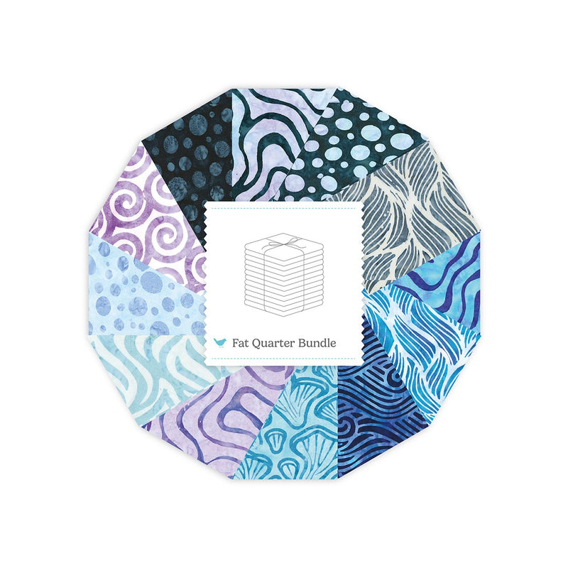 Batiks Modern Motion Ultraviolet Fat Quarter Bundle A, 12 Pcs.