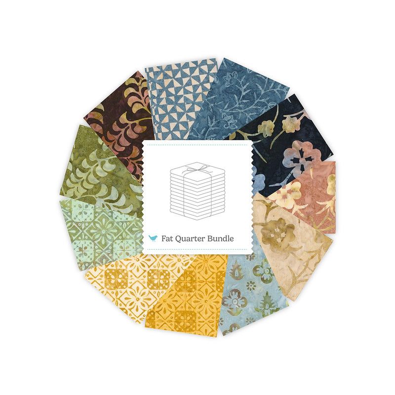 Batiks Rose Petal Buds Fat Quarter Bundle A, 11 Pcs.