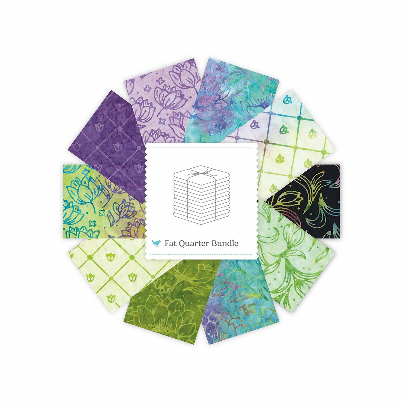 Batiks Charm & Splendor Fat Quarter Bundle A, 10 Pcs.