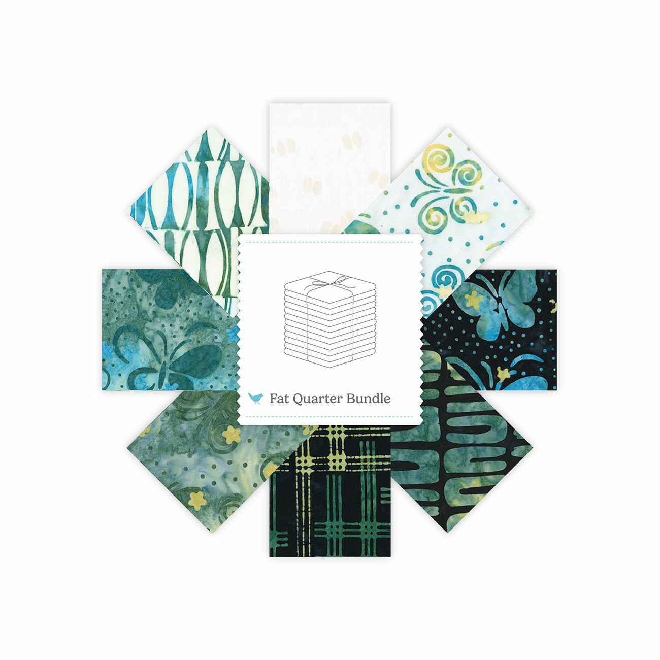 Batiks Painted Wings Fat Quarter Bundle B, 8 Pcs.