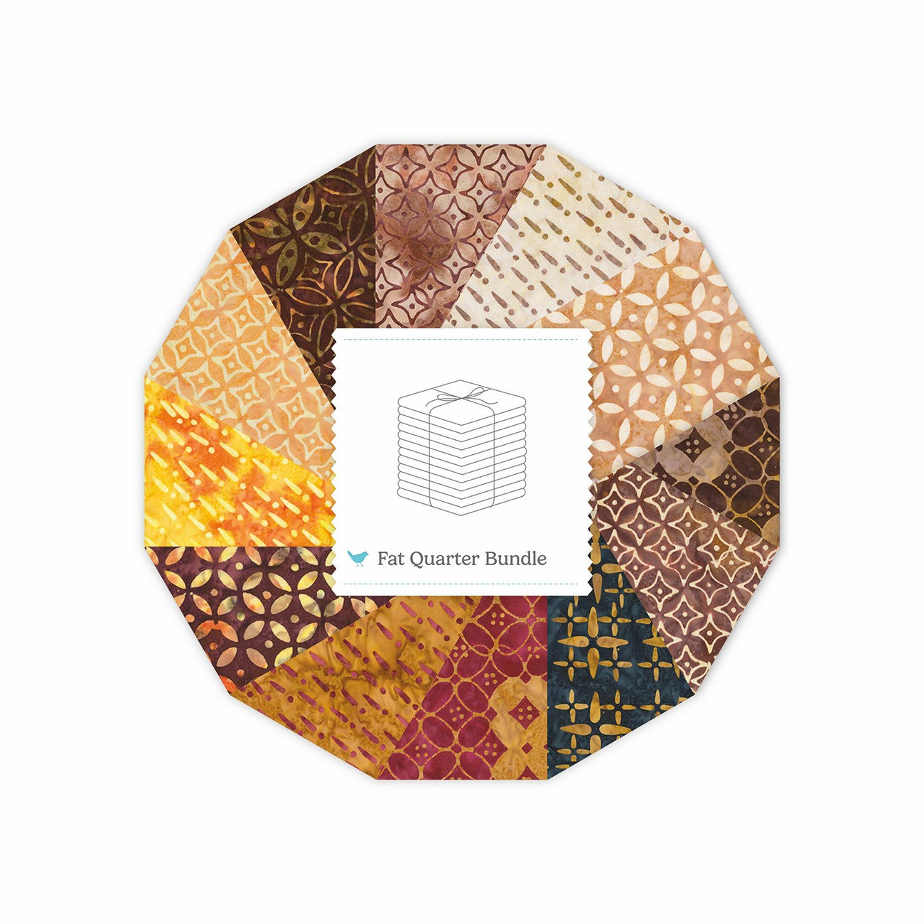 Batiks Echoes Sandstone Fat Quarter Bundle A, 12 Pcs.