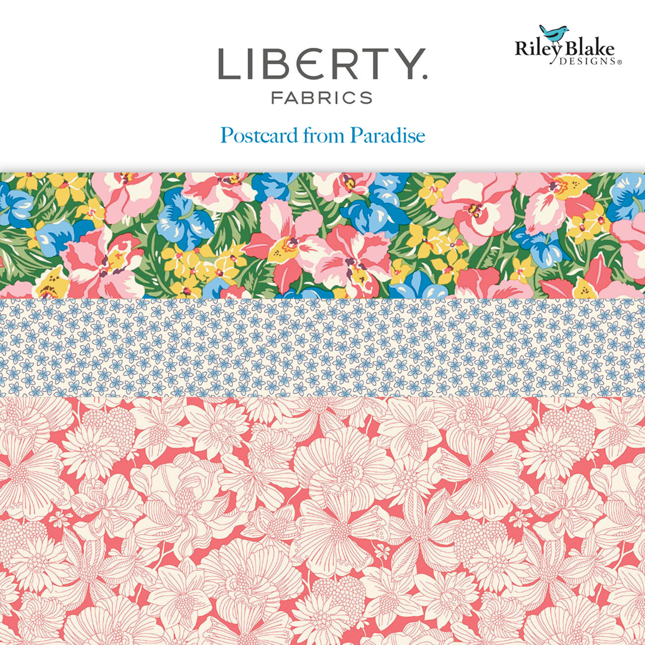Liberty Postcard from Paradise Fat Quarter Bundle, 15pcs