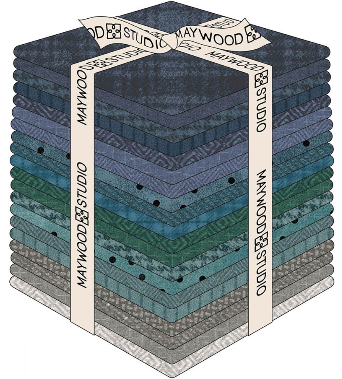 Fat Quarter Woolies Flannel Stormy Seas, 20pcs/bundle