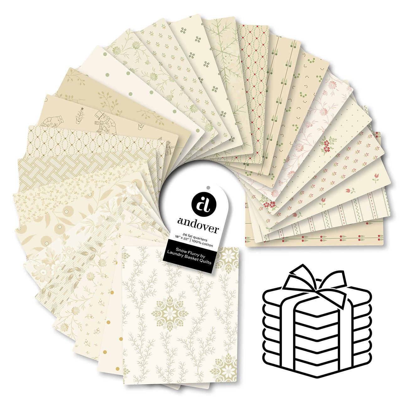 Snow Flurry Fat Quarter Bundle 26 Cuts Each