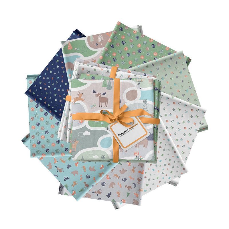 Cozy Forest 9pc Fat Quarter flannel