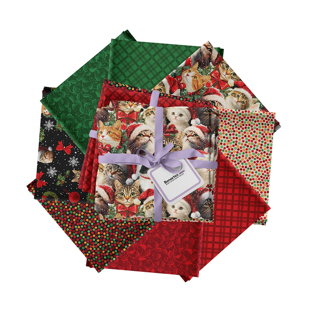 Merry Cats 8pc Fat Quarter