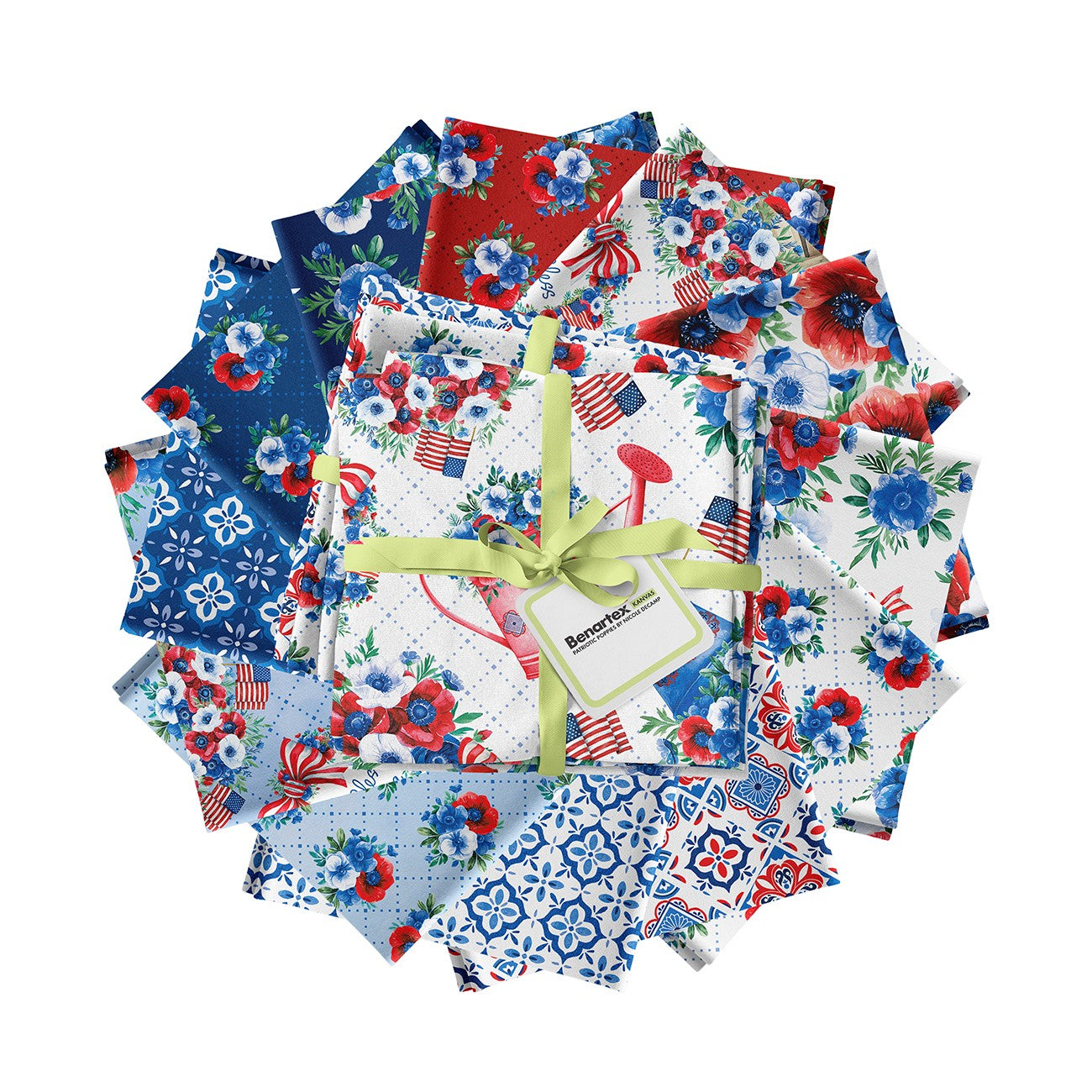Patriotic Poppies 12pc Fat Quarter Bundle