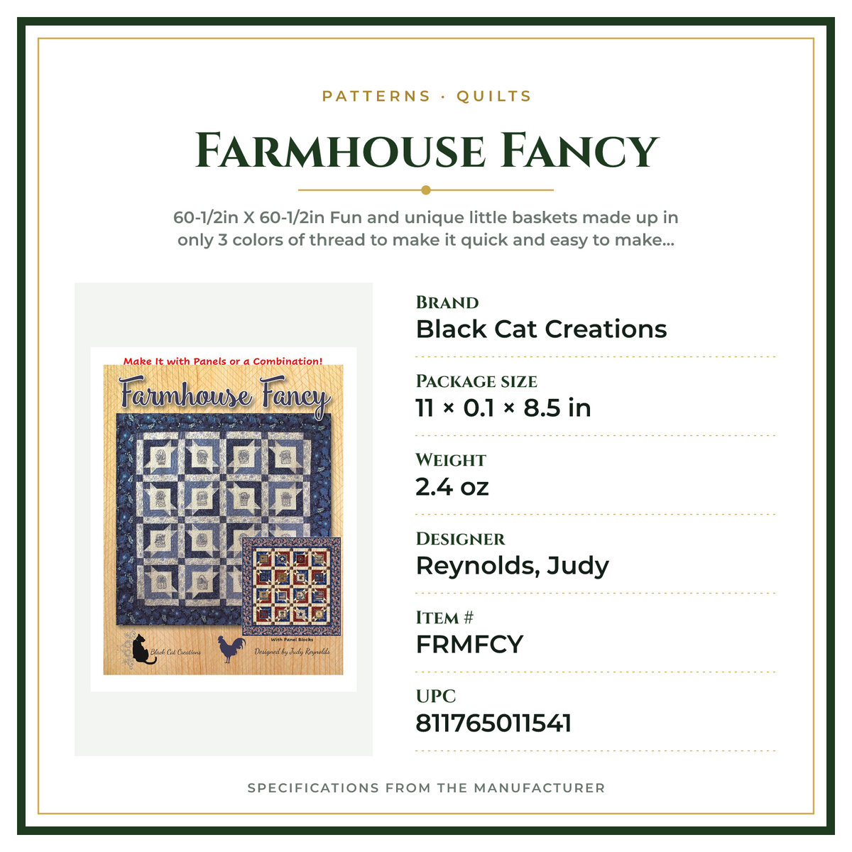 Product Specifications – Farmhouse Fancy