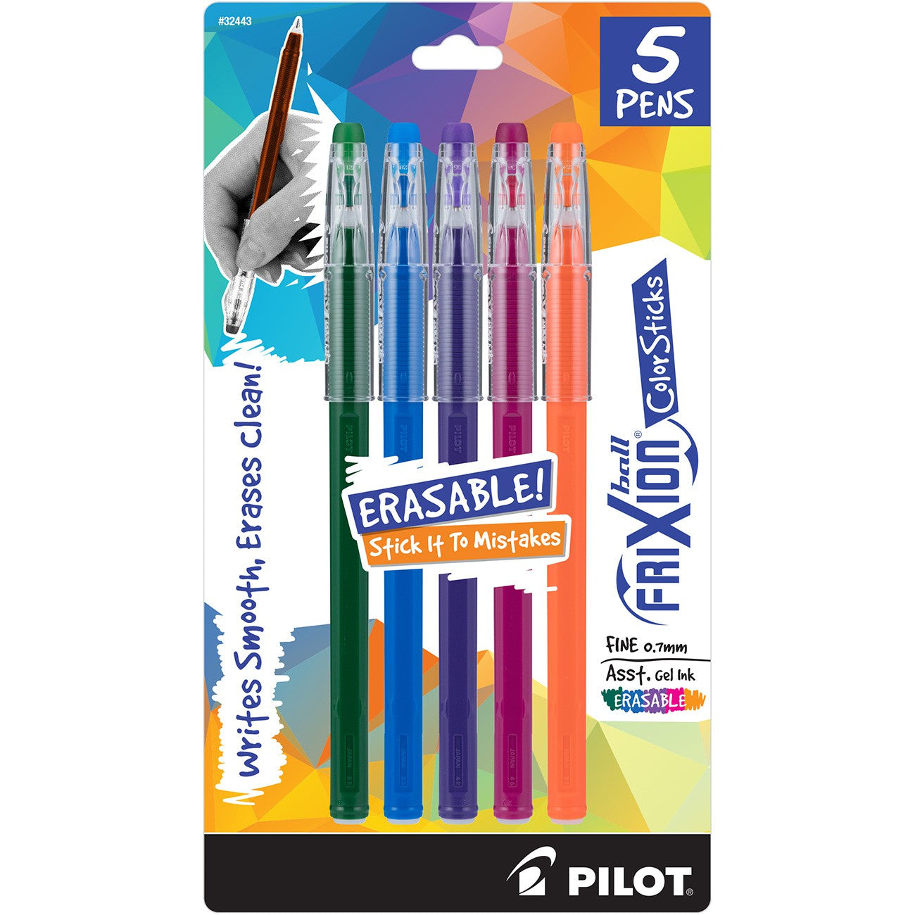 FriXion Ball Color Sticks Fashion Asst Hunter Grn, Blue, Purple, Magenta and Org