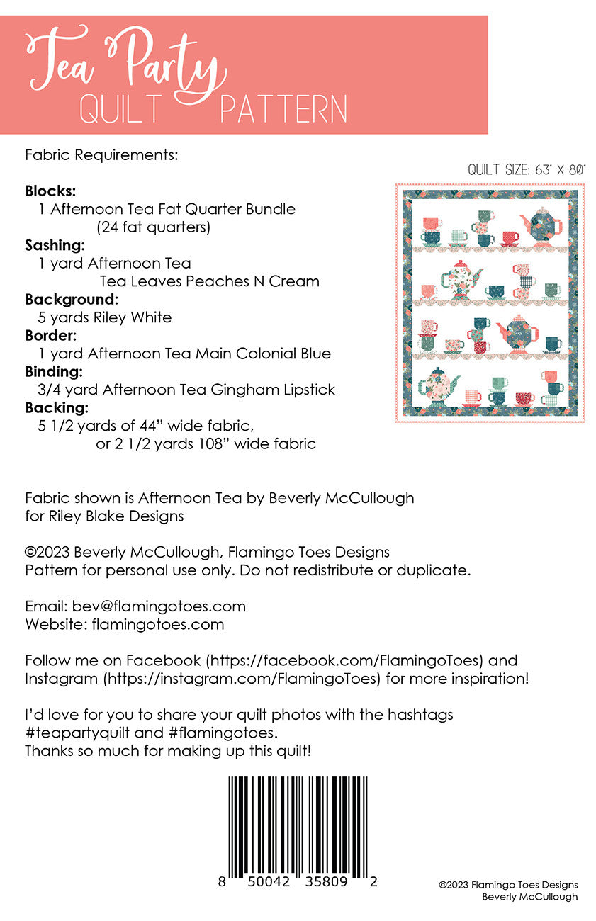 Tea Party Quilt Pattern