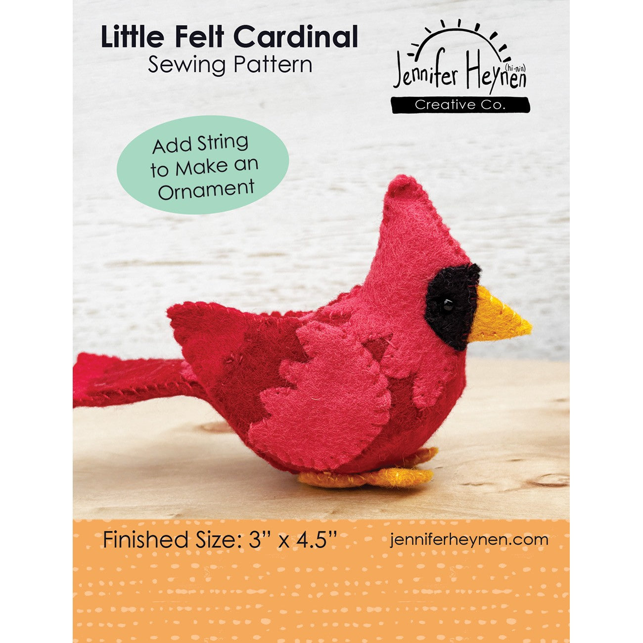 Little Felt Cardinal Sewing Pattern
