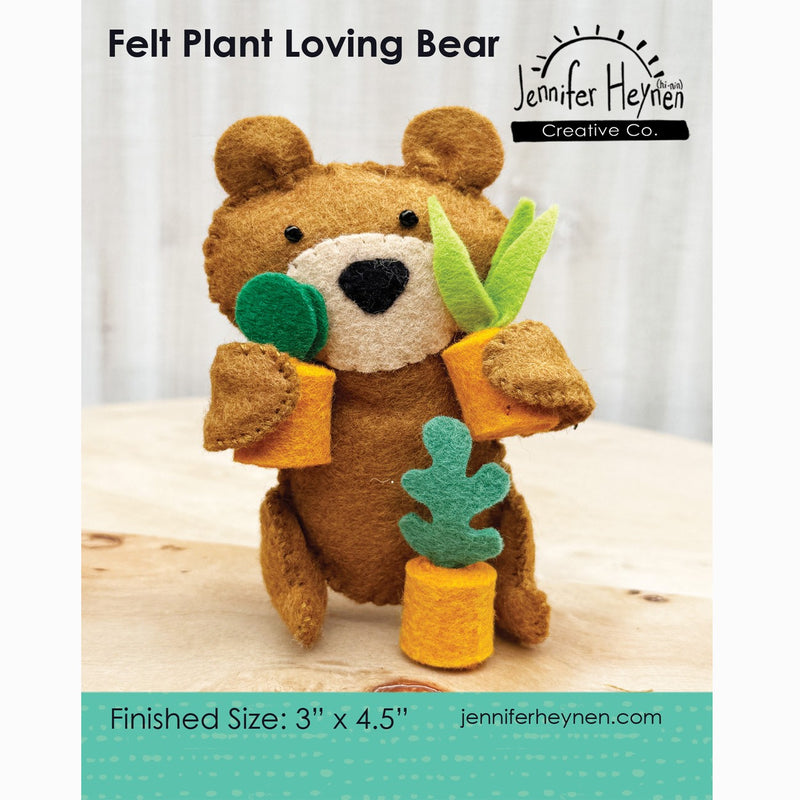 Felt Plant Loving Bear Sewing Pattern