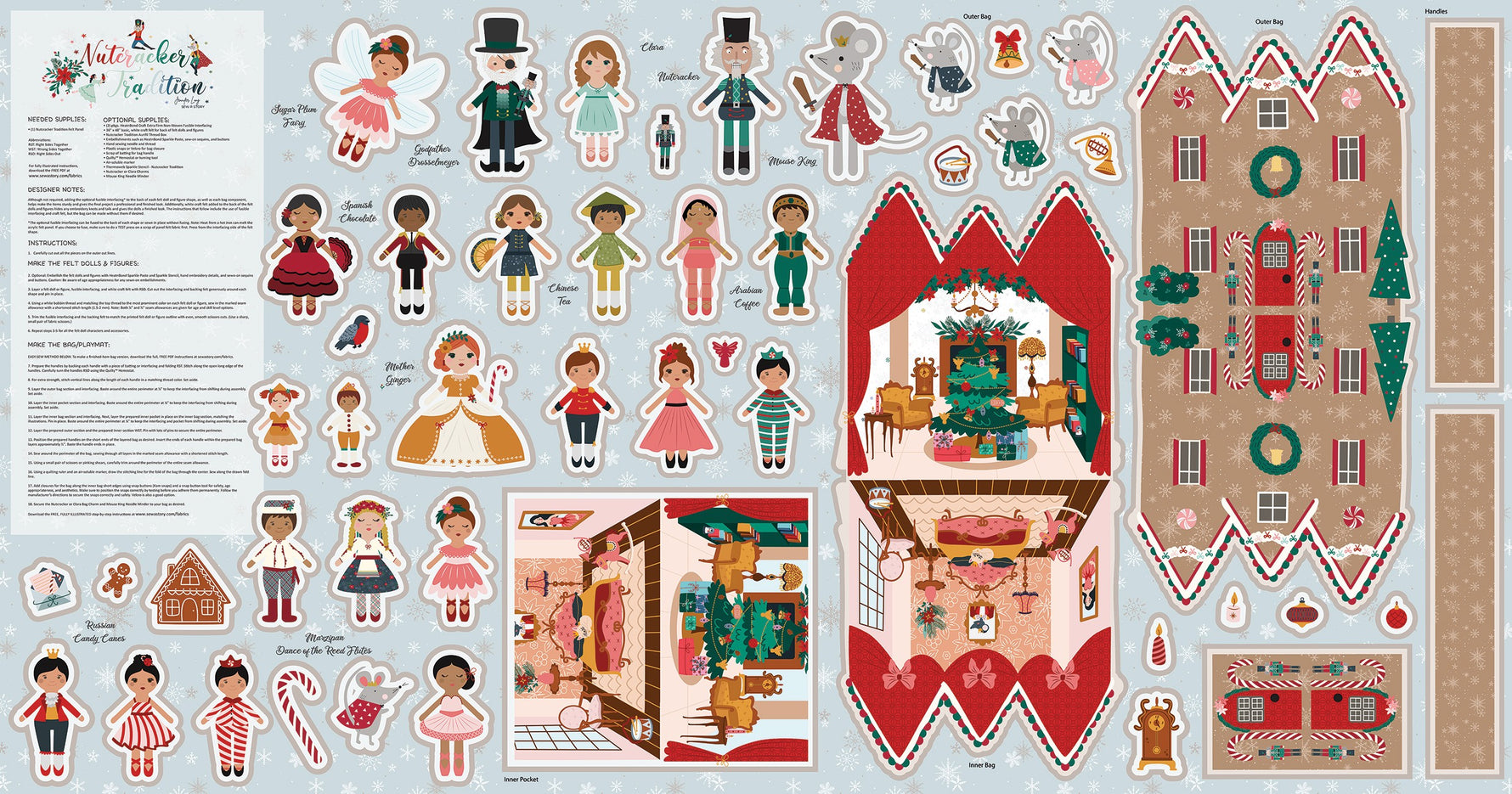 Nutcracker Tradition 36 1/2in x 69 1/2in Felt Panel
