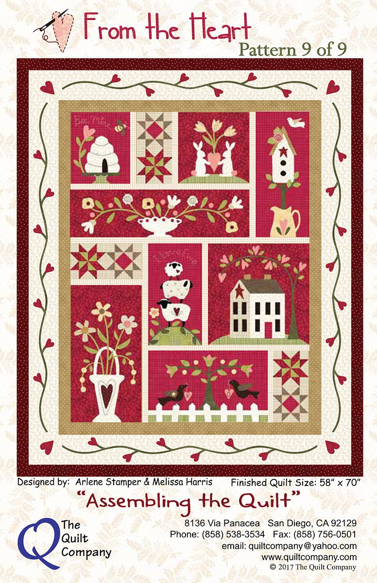 From The Heart Assembling the Quilt  Block of the Month