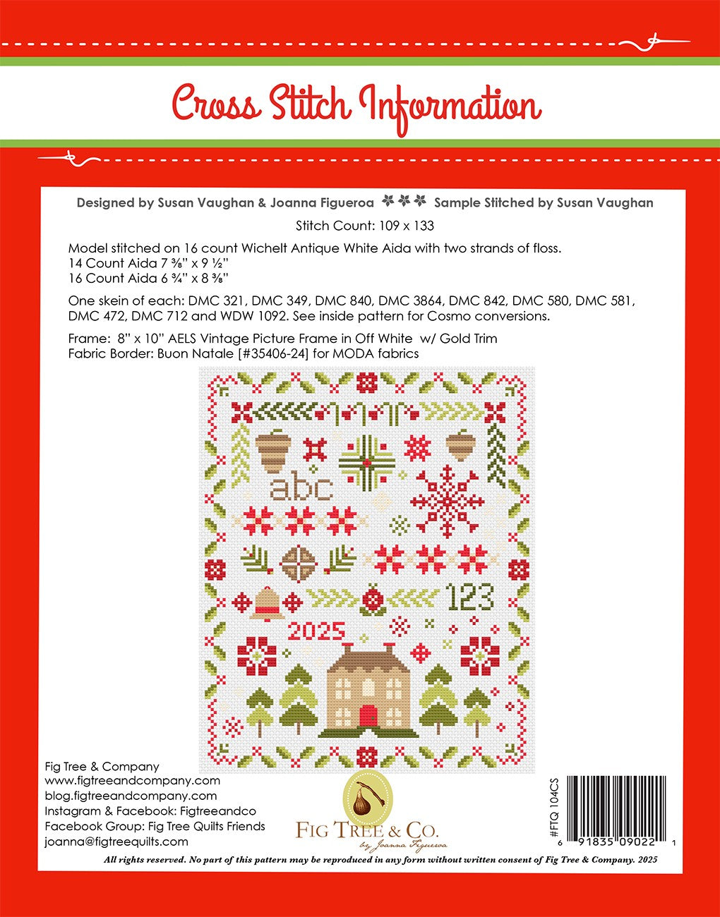 Twas the Night Before Christmas Cross Stitch Sampler