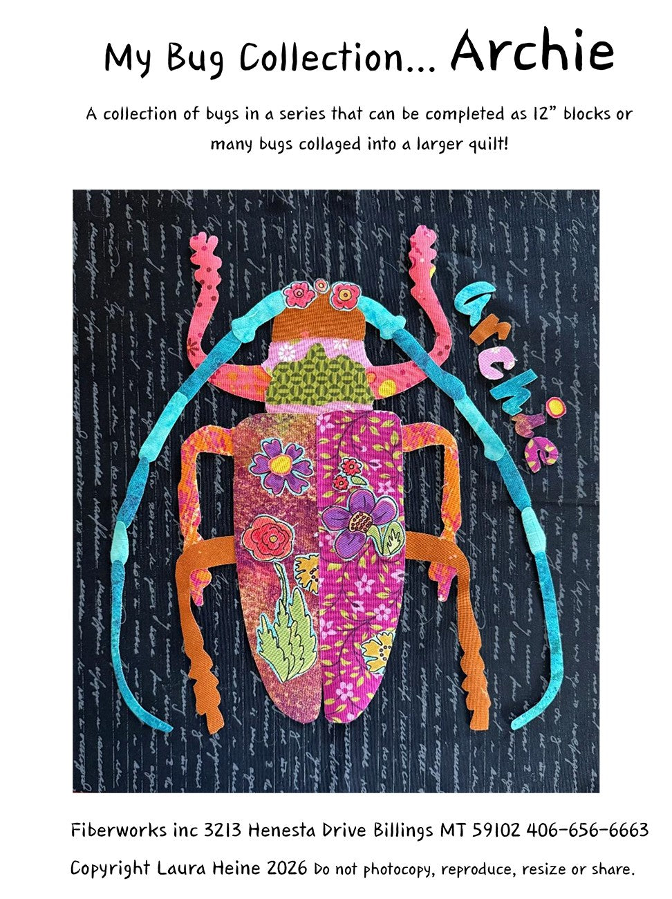 My Bug Collection...Archie Beetle Collage Pattern by Laura Heine