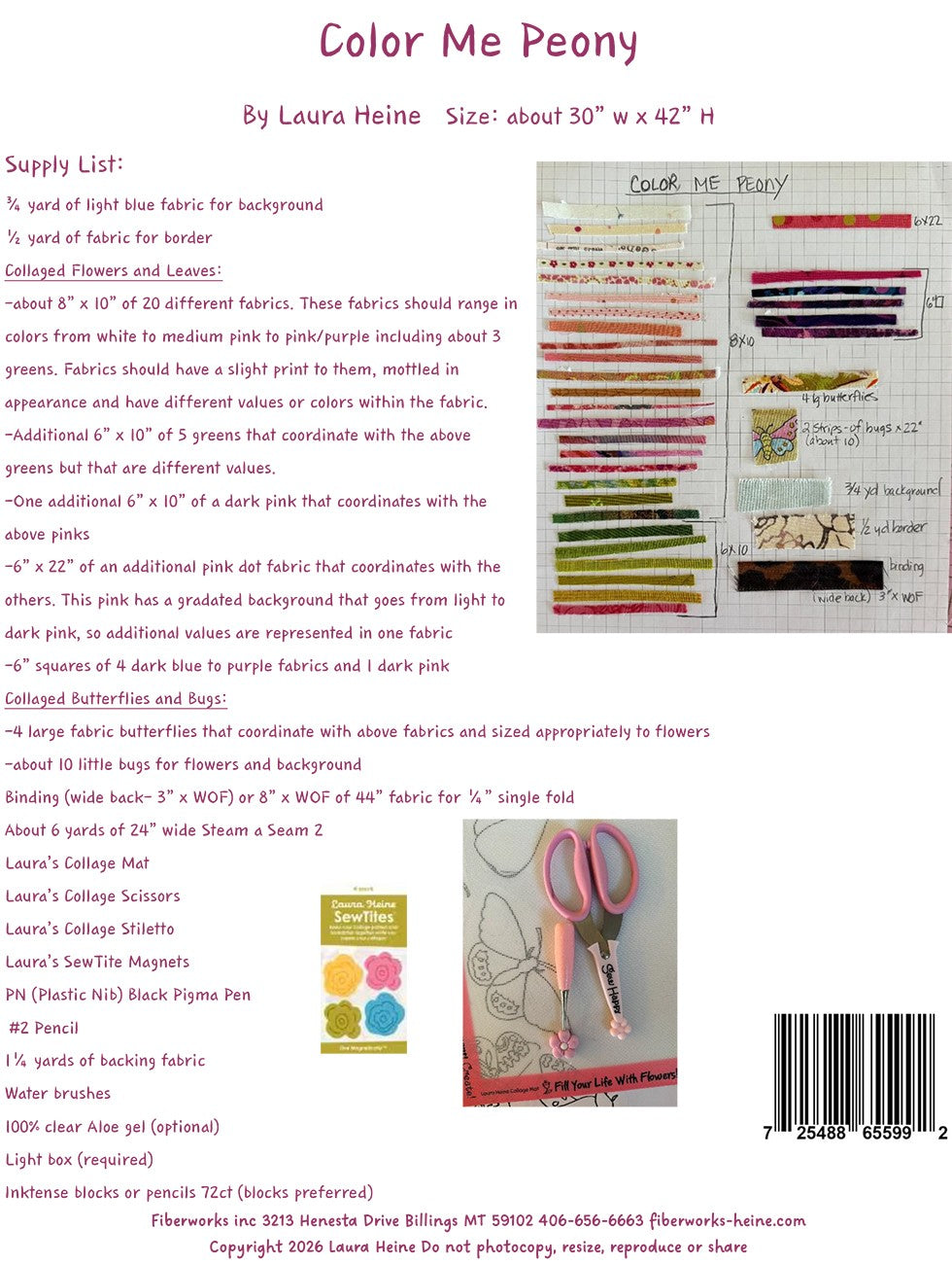 Color Me Peony Collage Pattern