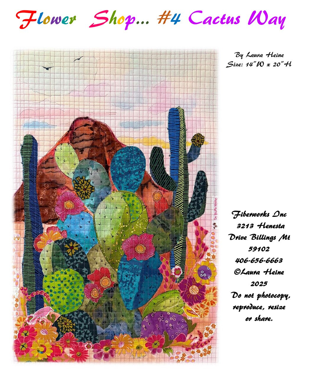 Flower Shop #4 Cactus Way Collage Pattern by Laura Heine