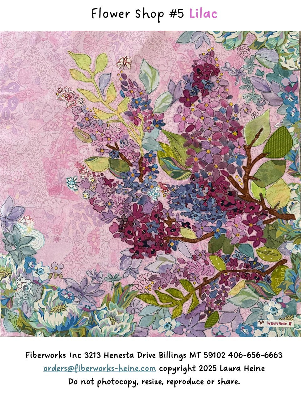 Flower Shop #5 Lilac Collage Pattern by Laura Heine