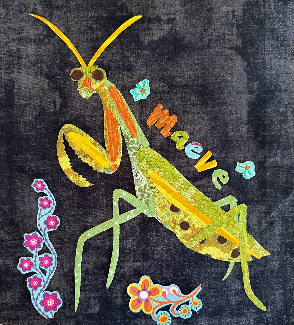 My Bug Collection...Maeve Praying Mantis Collage Pattern by Laura Heine