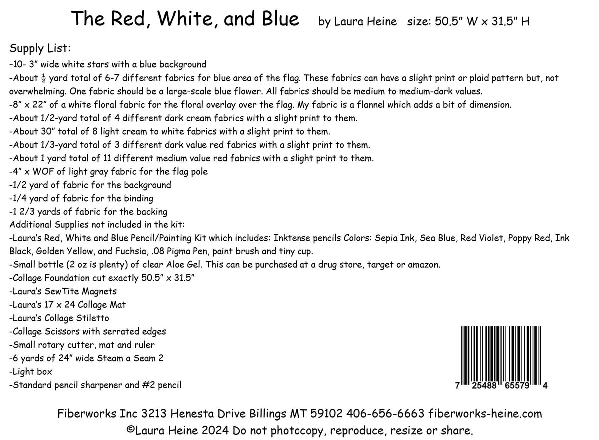 The Red White and Blue Flag Collage Pattern by Laura Heine