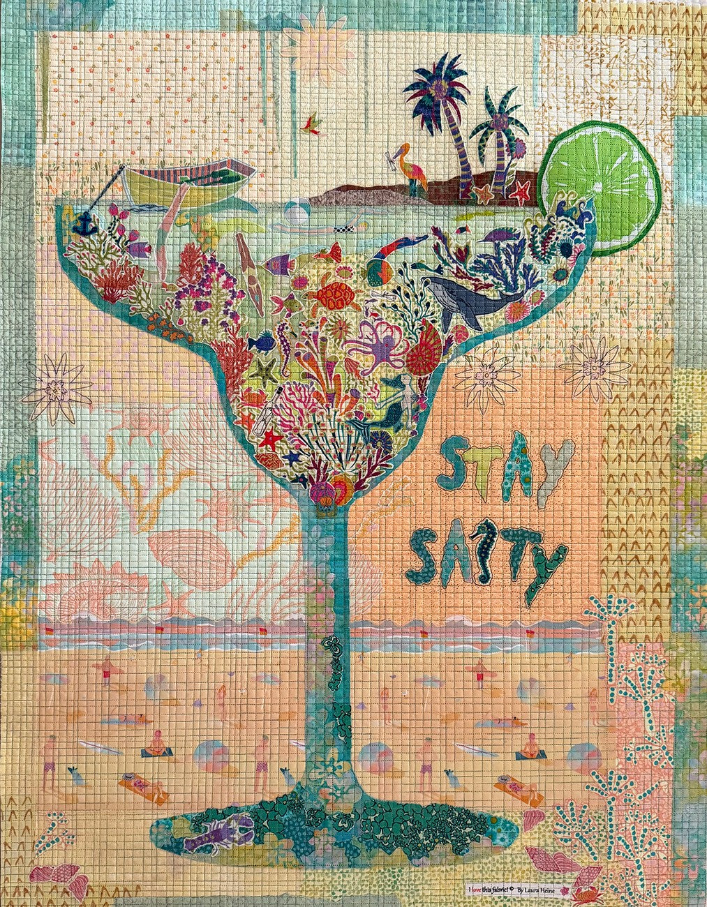 Stay Salty Margarita Collage Pattern by Laura Heine