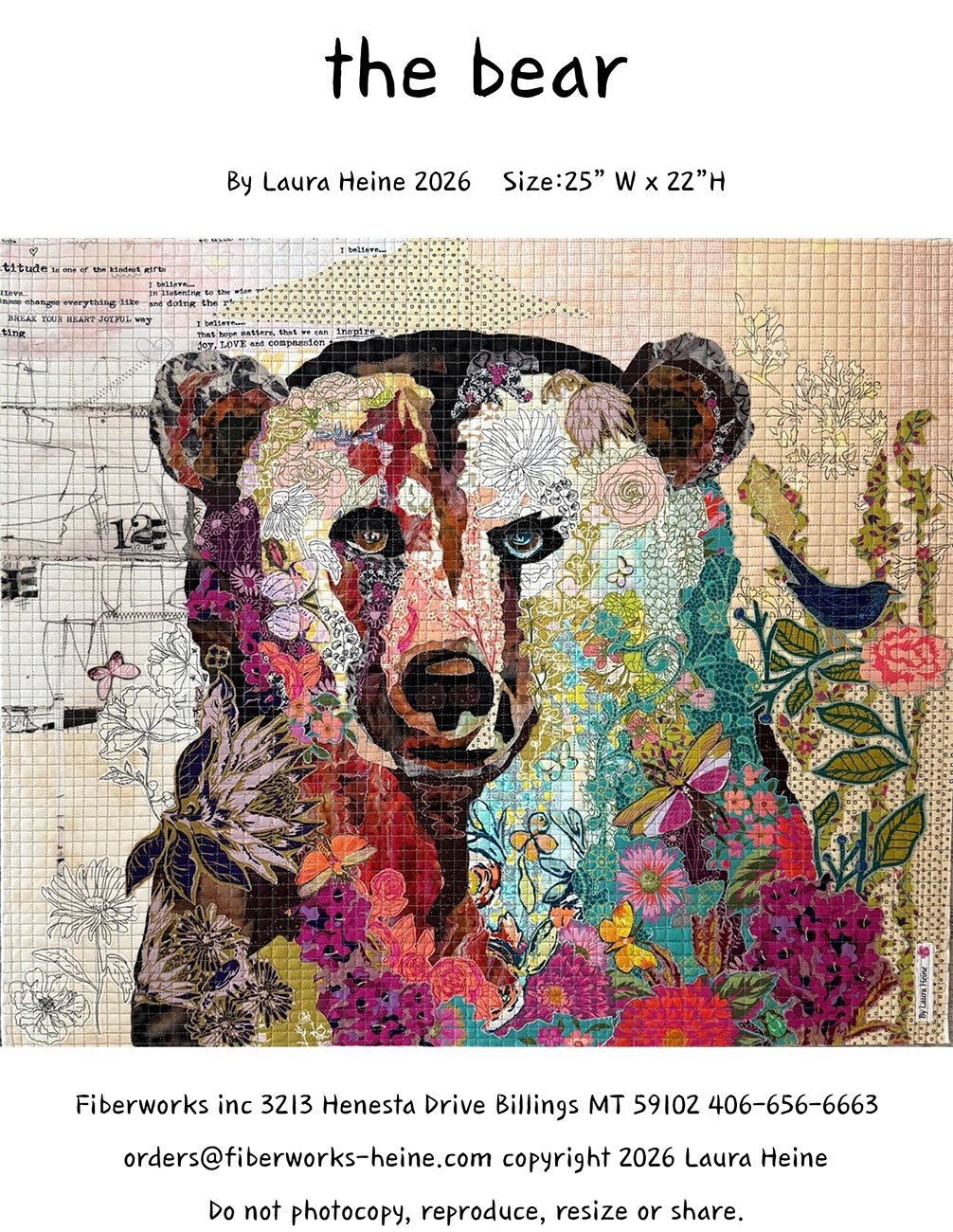 The Bear Collage Pattern by Laura Heine