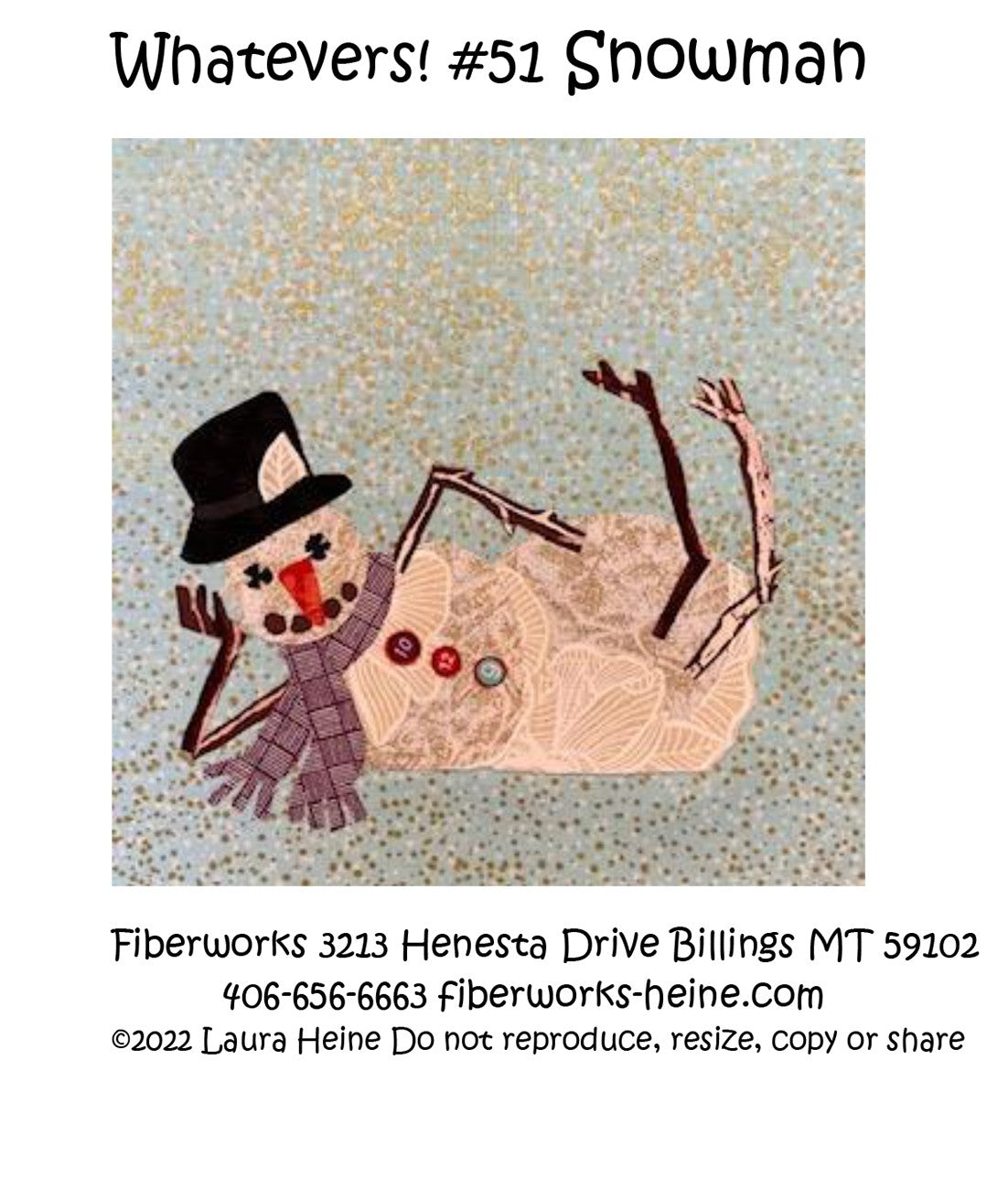 Whatevers! #51 Snowman Collage Pattern by Laura Heine