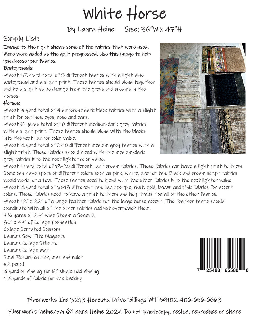 White Horse Collage Pattern by Laura Heine