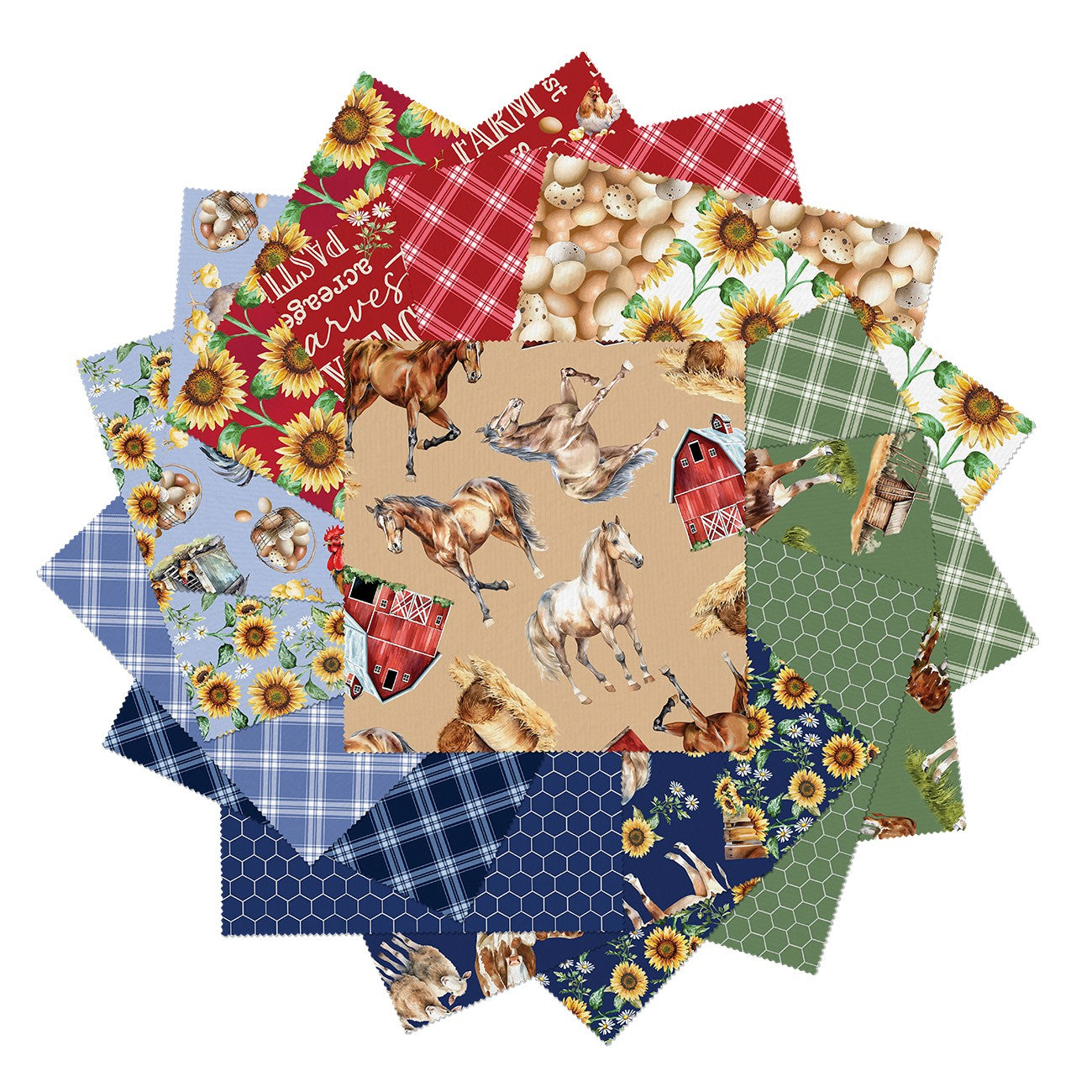 Green Acres 10in Squares, 42pcs/bundle