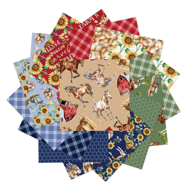 Green Acres 10in Squares, 42pcs/bundle