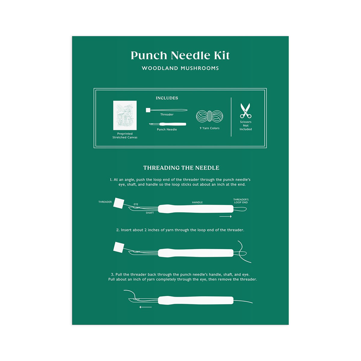 Punch Needle Kit Woodland Mushrooms