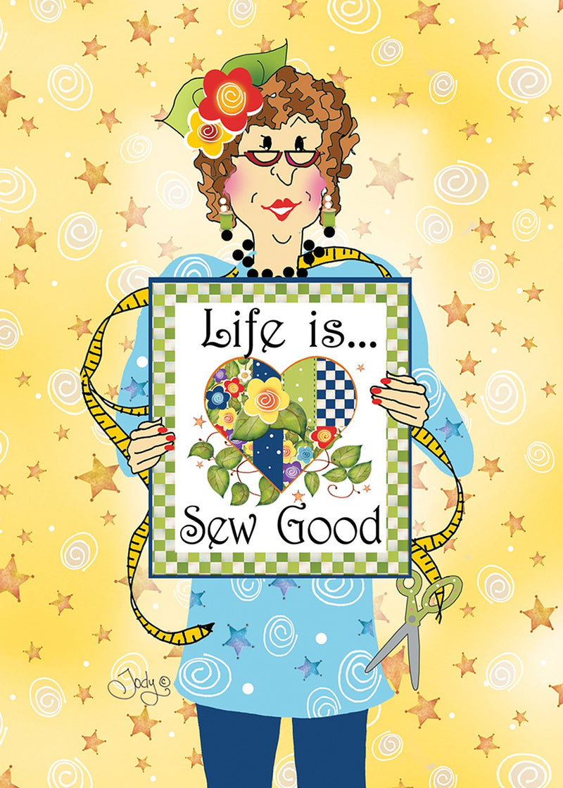 Life is Sew Good Greeting Card with Envelope 5in x 7in