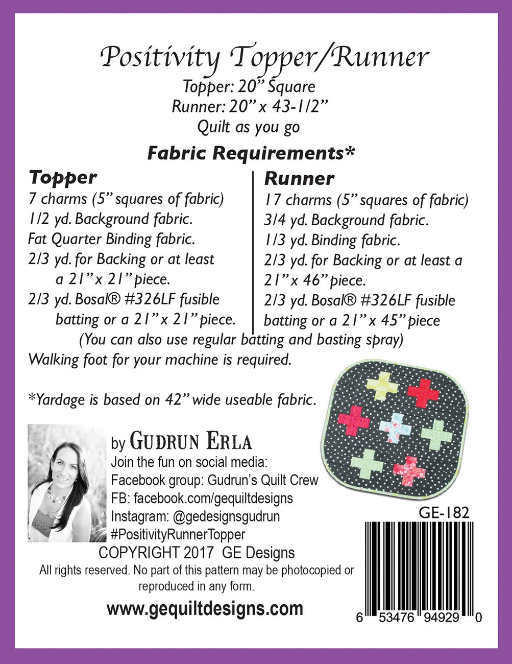 Positivity Topper/Runner Quilt as you Go