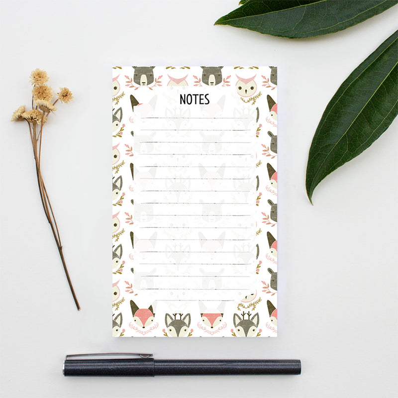Woodland Creatures Notepad