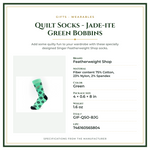 Product Specifications – Quilt Socks - Jade-ite Green Bobbins