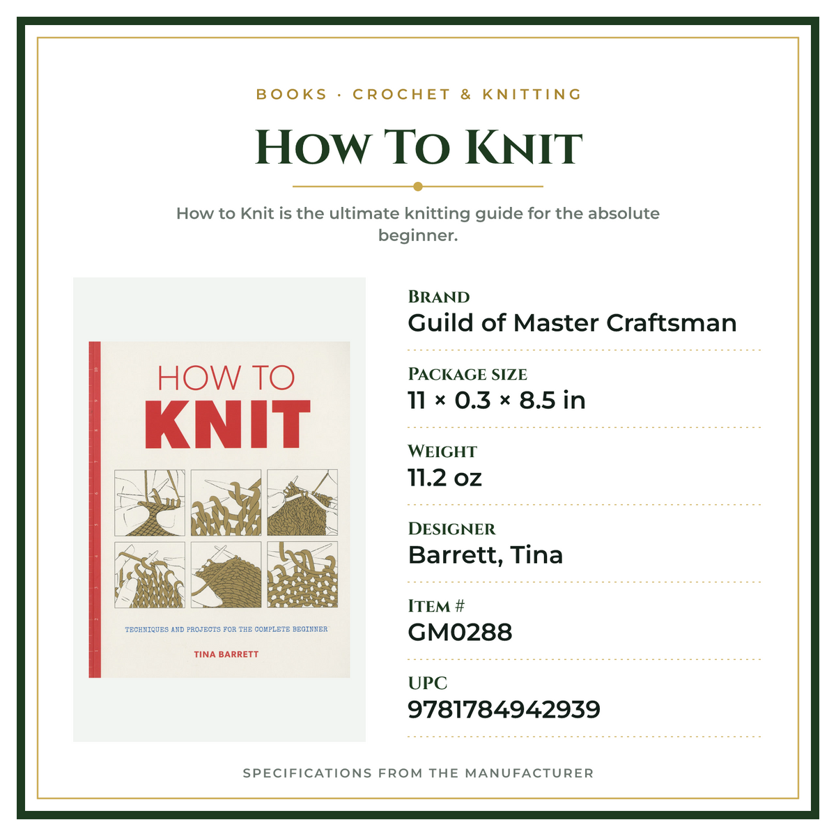 Product Specifications – How To Knit