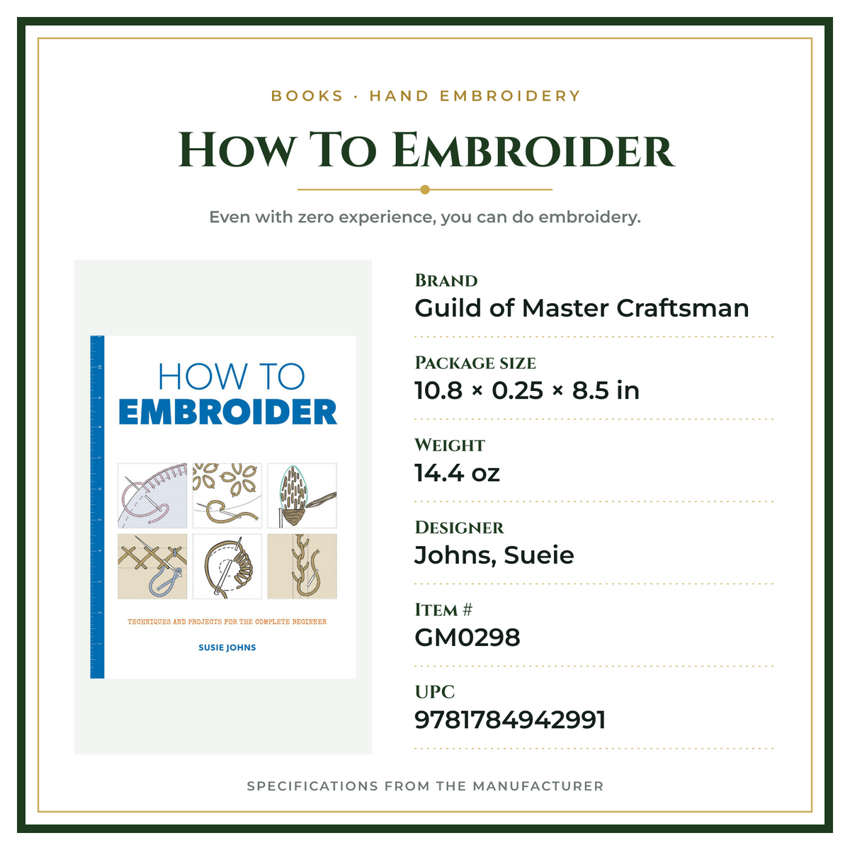 Product Specifications – How To Embroider